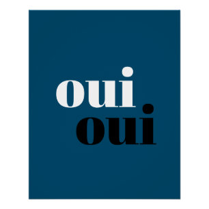 oui oui Modern Blue Simple typografibadkamer Perfect Poster