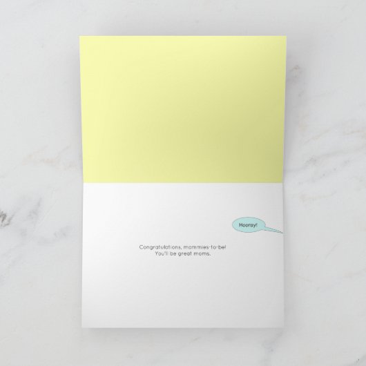 "Oui, oui ! Un bébé" Carte Mommies-to-be (Intérieur)