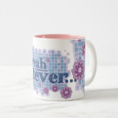 oui quoi que ce soit... denim bleu & rose mug (Devant droit)
