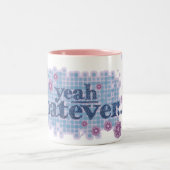 oui quoi que ce soit... denim bleu & rose mug (Centre)