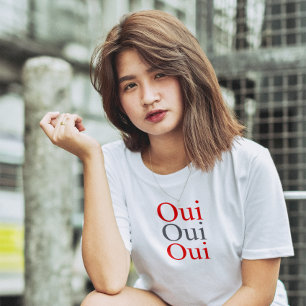 Oui shirt, Franse slogan t shirt, schattig ja T-sh T-shirt