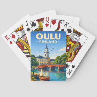 Oulu Finland Speelkaarten Deck Vintage Reis Kunst