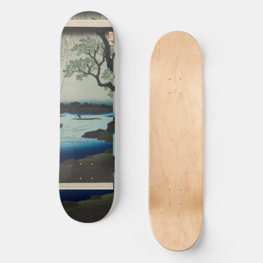 Oumaygashi – Edo River Scene Skateboard (Voorkant)