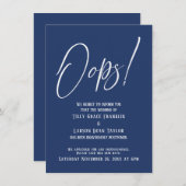 Oups ! Drôle Mariage retardé simple carte marine (Devant / Derrière)
