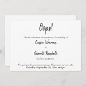 "Oups !" Faire-part Mariage reporté (Devant / Derrière)