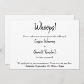 "Oups !" Faire-part Mariage reporté (Devant / Derrière)