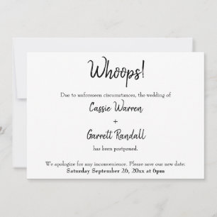 "Oups !" Faire-part Mariage reporté