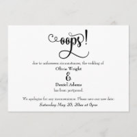 "Oups !" Faire-part Mariage repoussé humoristique