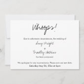 "Oups !" Faire-part Mariage repoussé humoristique (Devant)