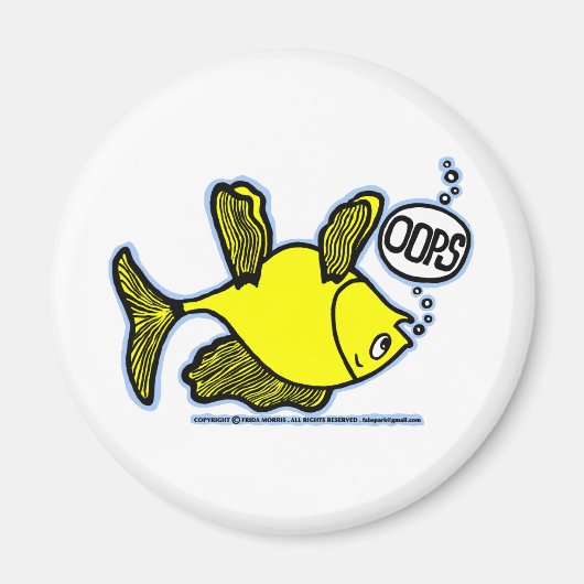 OUPS ! Hop Side Down Fish ! drôle MAGNET (Devant)
