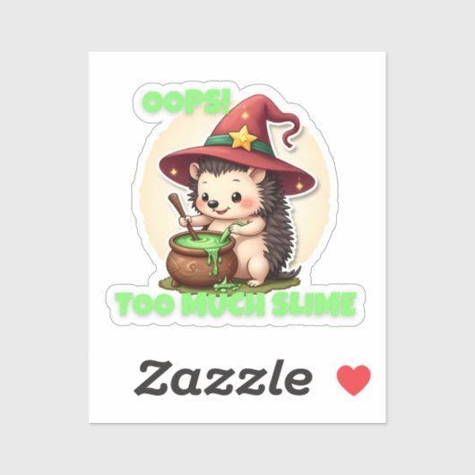 Oups ! Trop mince - Sticker de hérisson mignon (Feuille)