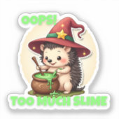Oups ! Trop mince - Sticker de hérisson mignon (Recto)