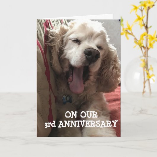 **OUR 3rd ANNIVERSARY* FILLED WITH LOVE / FUN Kaart (Gele Bloem)