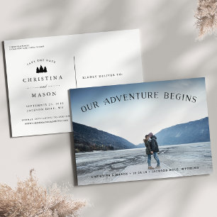 Our Adventure Begins   De foto bewaart de Datum Aankondigingskaart