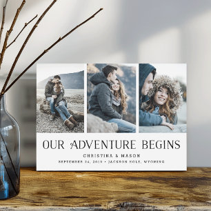 Our Adventure Begins   Drie foto's bruiloft Save The Date