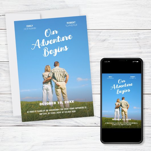 Our Adventure Begins wedding photo movie theme  Kaart