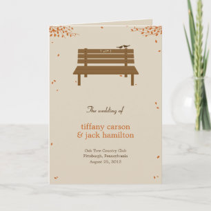 Our Bench Wedding Program Card Programma