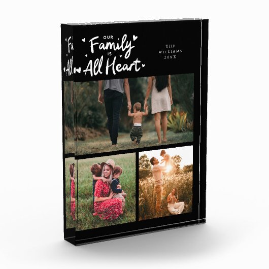 Our Family Is All Heart Black Fotoblokken (Links)