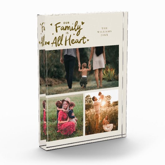 Our Family Is All Heart Cream Fotoblokken (Links)