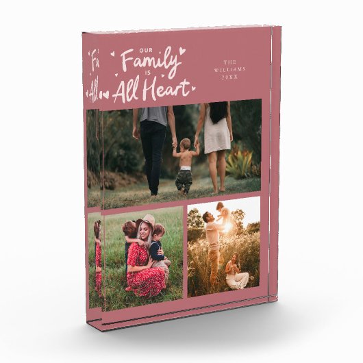 Our Family Is All Heart Pink Fotoblokken (Links)