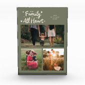 Our Family Is All Heart Sage Green Fotoblokken (Voorkant)
