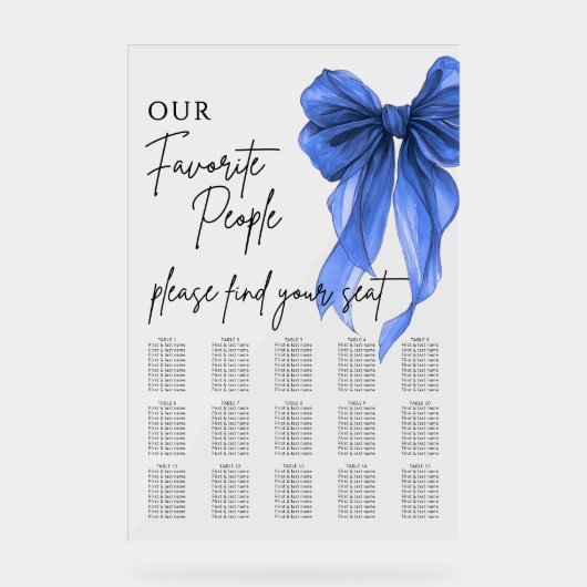 Our Favorite People Bow Wedding Seating Chart (Recto)