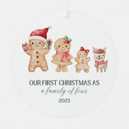 Our First Christmas as a Family of Four  Metalen Ornament