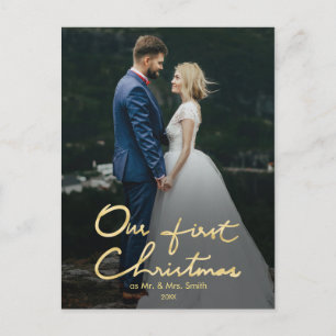 Our First Christmas as Mr. Gold Photo Faux Feestdagenkaart