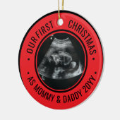 Our First Christmas as Parents Ultrasound Keramisch Ornament (Links)
