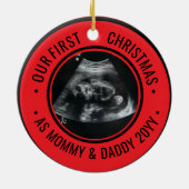 Our First Christmas as Parents Ultrasound Keramisch Ornament (Achterkant)