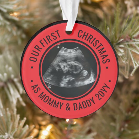 Our First Christmas as Parents Ultrasound Ornament (Boom)