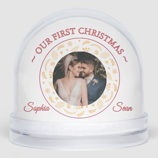 Our First Christmas Bible Verse Photo Snow Globe (Avant)