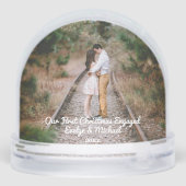 Our First Christmas Couple Photo Sneeuwbol (Achterkant)