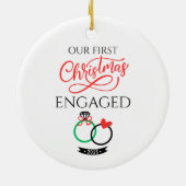 Our First Christmas Engaged 2025 Keramisch Ornament (Achterkant)