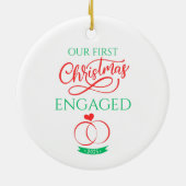 Our First Christmas Engaged 2025 Keramisch Ornament (Achterkant)