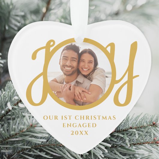 Our First Christmas Engaged Photo Heart-Shaped