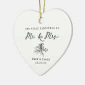 Our First Christmas Married Mr & Mrs Custom Name Keramisch Ornament (Links)