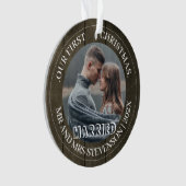 Our first Christmas Mr. and Mrs. elegant 2 Photo Ornament (voorkant)