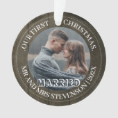 Our first Christmas Mr. and Mrs. elegant 2 Photo Ornament (voorkant)
