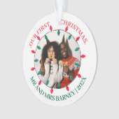 Our first Christmas Mr. and Mrs. newlywed elegant Ornament (voorkant)
