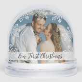 Our First Christmas Newlywed 2 Photo Snowflake (Avant)