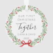 Our First Christmas Together 2025 Acrylic Ornament (dos)