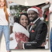Our First Christmas Together Fleece Blanket Photo