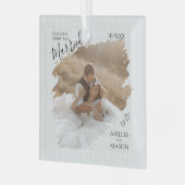 Our First Christmas Together Wedding Photo Glas Ornament (Voorkant links)