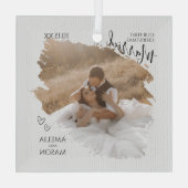 Our First Christmas Together Wedding Photo Glas Ornament (Achterkant)