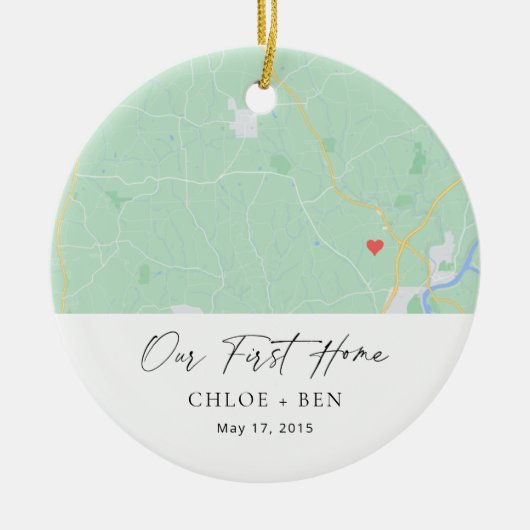 Our First Home Personalized Home Map Keramisch Ornament (Voorkant)