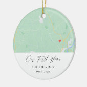 Our First Home Personalized Home Map Keramisch Ornament (Links)