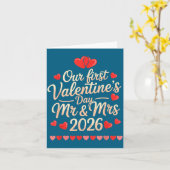 Our First Valentines As Mr And Mrs 2026  Kaart (Gele Bloem)