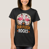 Our Flock Rocks Flamingo Halloween Costume Matchin T-shirt (Voorkant)