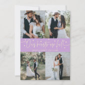 Our Hearts Are Full Wedding Photo Lemon Wisteria Bedankkaart (Voorkant)